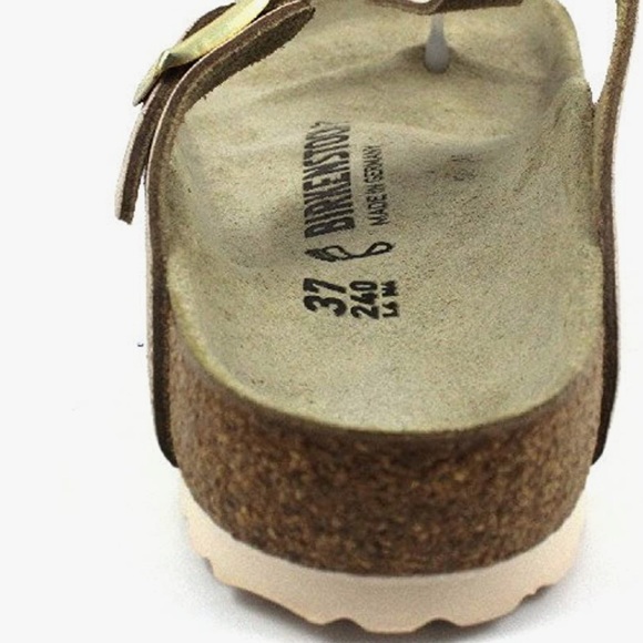 NWT Birkenstock Gizeh Washed Metallic Rose Gold - Picture 3 of 6